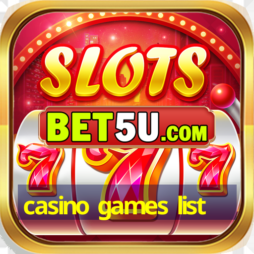 casino games list